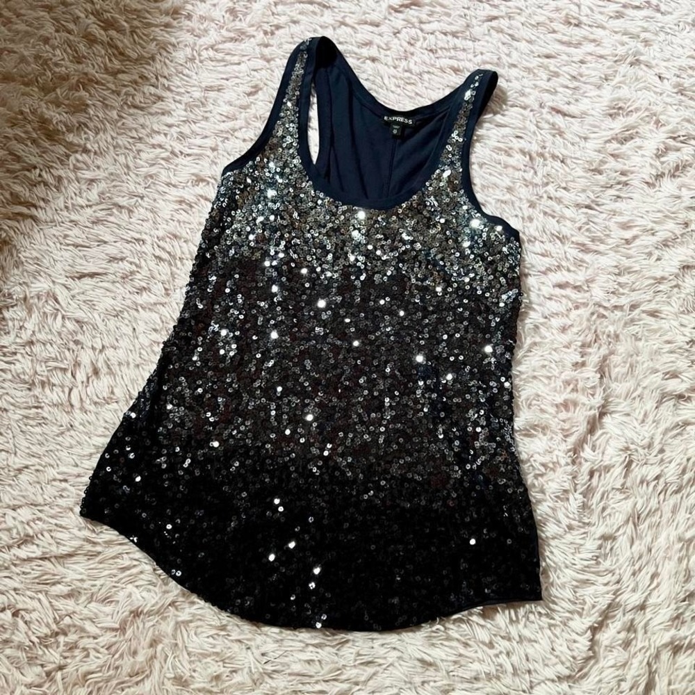 Sequin Ombré Glam Whimsygoth Dopamine Grunge Tank‎ Womens XS Urban Dark Fairy